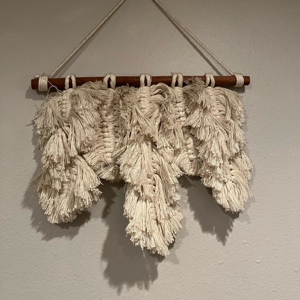 Handcrafted Cream Macrame Wall Hanging